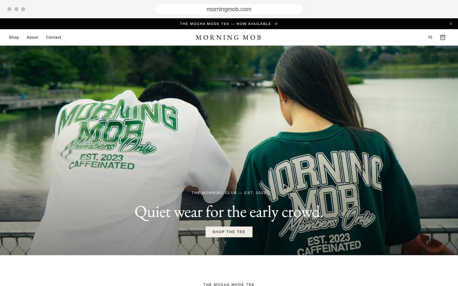 MorningMob’s storefront